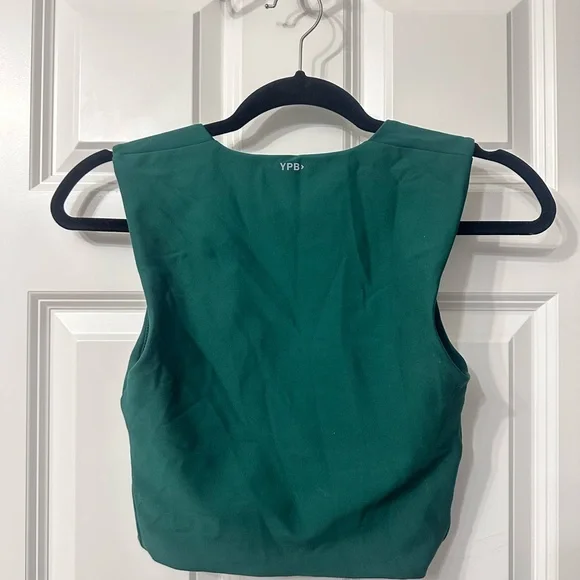 YPB Green and White Women's Crop Top - Picture 2 of 2